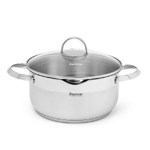 5208 Кастрюля CALLISTO 24x11,5см / 5л со стеклянной крышкой (нерж.сталь)