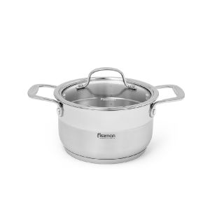 5371 Кастрюля NORDIA 16x9см / 1,8л со стеклянной крышкой (нерж.сталь)